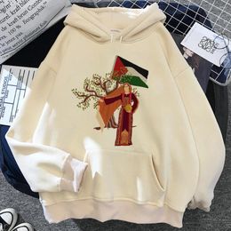 Womens Hoodies Palestine Women Anime Kawaii Sweater Hoddies Vintage Hooded Shirt