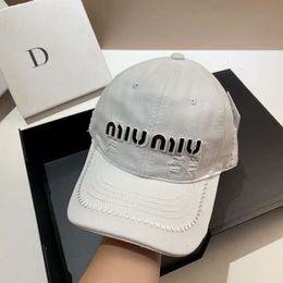 Designer caps Baseball Cap Wash Cotton Soft Letter Baseball Hat Reducing Personalized Perforated Hat Casual Hat mui mui hat 870U