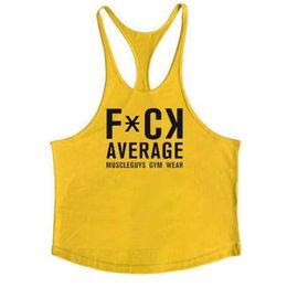 Muscle guys Brand Gyms Stringer Tank Top Men Cotton Y back Sportwear Vest Fitness Clothing Canotta Bodybuilding sleeveless shirt284I