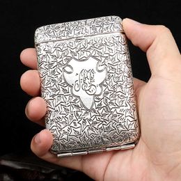 Lighters Luxury Vintage Cigarette Case Metal Engraved Tobacco Case Smoking Accessories Cigarette Holder Cigarette Storage Box Men's Gift UJMM