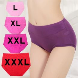 Women's Panties 4pcs lot 2022 Fashion Bamboo Fibre Plus Size Seamless Panty Women Big Briefs High Waist Ladies' Underwear240D