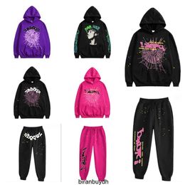 High Quality Spider Tracksuit Mens 555 Sp5der Sweatshirt Man Pullover Young Thug 555555 Hoodies Womens Pink Spiderspider Spider Tracksuits Sweatshirts Suits
