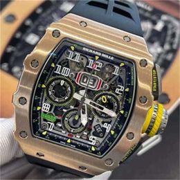 Automatic Mechanical Richarmill Watches Sport Wristwatches Luxury Watch barrel-shaped RM11-03 Rose Gold Men's Fashion Leisure Business Sports Timing Wri WN-JQVR