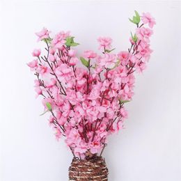 Decorative Flowers 6pcs Green Hydrangea Artificial Branch Simulation Silk Flower Peach Wreaths Festivals