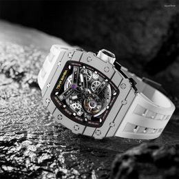 Wristwatches TSAR BOMBA Men's Watch With Luminous 50M Waterproof Mechanical Carbon Fiber Bezel Fashion Trend