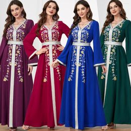 Ethnic Clothing Autumn And Winter Muslim Abaya Women Dresses Dubai Turkey Fashion Embroidered Beaded Dress Evening Party Elegant