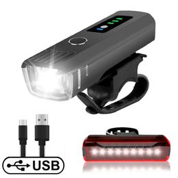 Bike Lights BOLER Smart Induction Bicycle Front Light Set USB Rechargeable Rear LED Headlight Lamp Cycling FlashLight For 231009