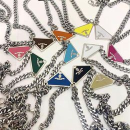 Triangle Letter Pendant Necklace Designer Colour Gold Necklace For Man Street Fashion Jewellery Unisex Men Women Thick Necklaces D201288C