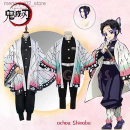 Theme Costume Demon Slayer Kochou Shinobu Cosplay Come Japanese Anime Carnival Party Adult Uniform Girl Halloween Come for Kids Children Q240307