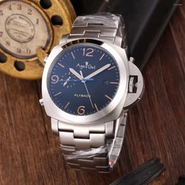 Wristwatches Men Automatic Mechanical Sapphire Stainless Steel Black GMT 3 Days Flyback Watch Manual Luminous 1950 Watches