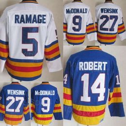 CCM Hockey Retro 14 Rene Robert Jerseys Retire 9 Lanny McDonald 27 John Wensink 5 Rob Ramage 52 Adam Foote 21 Peter Forsberg Stitched Vintage Classic For Sport Fans