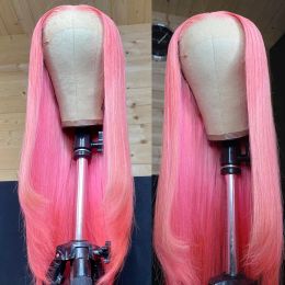 Hair Peruvian 360 Pink Wigs Silky Long Sraight Front Swiss Transparent Lace Frontal Wig For Black Women al