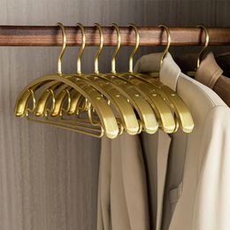 Hangers Racks 5pcs Width Coat Hanger Aluminium Alloy Display Hanger Household Space Saving Non-slip No Trace Storage Rack Clothes Organiser 231007