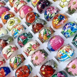 Wedding Jewellery Sets 20Pcs Reshin Flower Children Rings For Girl Boy Acrylic Lucite Party Beach Hawaiian Style Mix Bulk Kids Lots BK261 231009