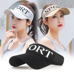 Summer Breathable Visors Sun-Proof Topless Hat Fashion Women's Outdoor Sport Sun Cap UV Protection Top Empty Tennis Golf Cap312Y