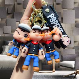 Kawaii Nostalgic Anime Cartoon Character Key Chain Three-dimensional Doll Key Chain Men and Women Bags Hanging Decorations Gift Car Pendant