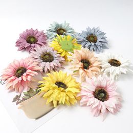 Decorative Flowers 5pcs Artificial Silk Sunflowers 17cm Fake Flower Wedding Bouquets Arrangement Party Multiple Colours Like Real