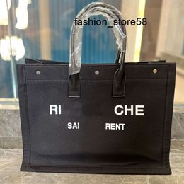 5A luxury bag Bags Shopping Canvas RIVE GAUCHE Tote Bag Shoulder Shopping Bags Women Handbag Purse Plain Large Capacity Pocket Fashion Letters Double Leather Handle