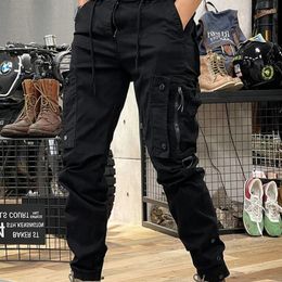 Men's Pants Camo Navy Trousers Man Y2k Tactical Military Cargo For Men Techwear Outdoor Hip Hop Work Stacked Slacks