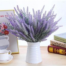 Decorative Flowers FENGRISE 1 Bundle Romantic Provence Lavender Wedding Flower Vase For Home Decor Artificial Plants Fake