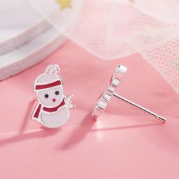 Stud Earrings Style Snowman Colorful Cartoon Fashion Children's And Women Jewelry Accessories Christmas Gift