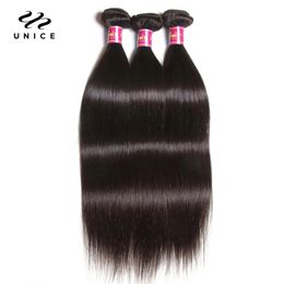 Lace Wigs UNICE HAIR 30 Inch Brazilian Bone Straight Hair Bundles 100 Human Weave Virgin 134 PCS 231007