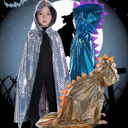 Theme Costume Dinosaur Cape Halloween Cosplay Come Hooded Cloak for Kids Wizard and Girls Witch Cosplay Child Come Halloween Party Cloak Q231010