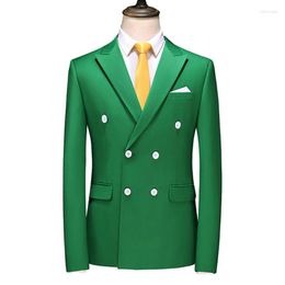 Men's Suits Mens Office Work Formal Dress Blazer Business Smart Casual Double Breasted Suit Jacket Men High Quality Party Wedding Clothing