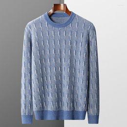 Men's Sweaters 100 Pure Wool Pullover Sweater Loose Knitted O-Neck Business Casual Cashmere Autumn And Winter Undershir
