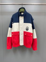 2023 latest brand designer jacket fashion contrast color detachable sleeve design US size jacket luxury high quality mens jacket