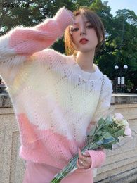 Women's Sweaters Sweet Soft Pullovers Women Fall Hollow Out Young Girls Ins Laziness Korean Aesthetics Fashion Knitted Clothes Chic