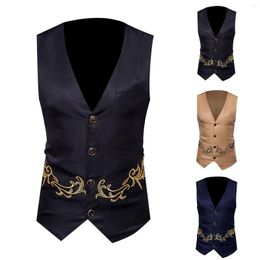 Men's Suits Mens Comfortable Casual Embroidered Single Breasted Vest Suit Us Made Jacket For Men