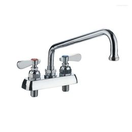 Kitchen Faucets Double-handle Double-hole Countertop Swinging Faucet Commercial And Cold Pot Can Be Rotated 360 Degrees