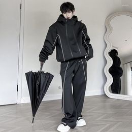 Men's Tracksuits SYUHGFA Casual SportsSet Trend Double Zipper Jacket Two Piece Korean Fashion Niche Design Baggy Sweatpants Autumn