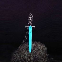 Pendant Necklaces Luminous Glowing Cat Head Blade Sword Pendant Necklace Sword Necklace Glow In The Dark Necklace for Women Men Gift Halloween x1009