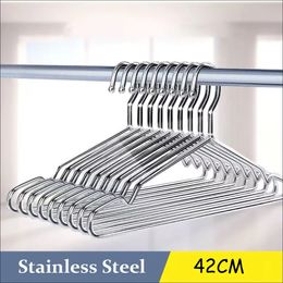 Hangers Racks 10/20pcs Stainless Steel Coat Hanger Clothes Organizer Closet Storage Drying Rack Wardrobe Save Space 231007