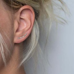 Stud Earrings Silver Plated Wave Line Ear Reptile Wedding Jewellery Fashion Geometric Women's Gift