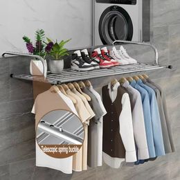 Storage Holders Racks Balcony Multifunctional Hanger Shoe Rack Drying Shoes Towel Clothes Hanger Window Guardrail Stainless Steel Storage Artefact 231007