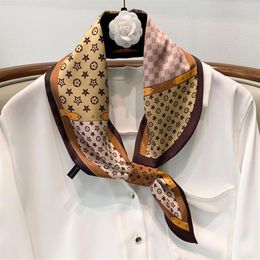 3color 10-70cm Print Flower Imitate Silk Scarf Headband for Women Fashion Professional Scarves Long Handle Bag Paris Shoulder Tote300x