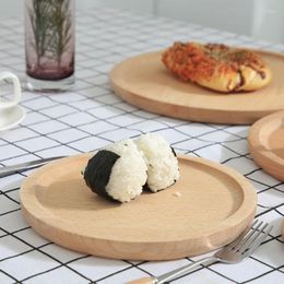 Table Mats Wooden Round Pastry Tray Dessert Plate Dishes Coasters Holder Coffee Cup Mat