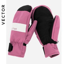 Ski Gloves Thick Women 2IN1 Mittens Snowboard Men Snow Winter Sport Warm Waterproof Windproof Skiing Faux Leather 231007