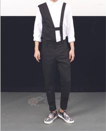 Men's Tracksuits 4Xl Irregular Suspenders Jumpsuit Clothing Fashion Overalls Dress Up Men Custom Slim-Fit Pants Set Plus Size