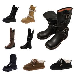 Vintage platform boots Women's autumn and winter with pile thickened to show height small ankle boots