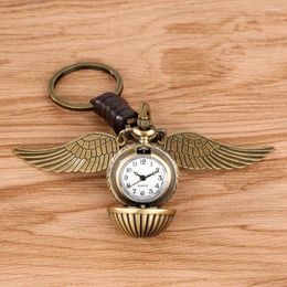 Pocket Watches Tiny Ball Pendant Keychain Watch Xmas Gifts Kids Men Women Quartz Clock Arabic Numerals Display Retro Timepiece