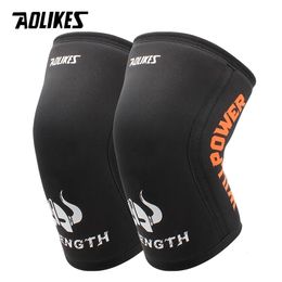 Elbow Knee Pads AOLIKES 1 Pair 7mm Neoprene Sports Kneepads Compression Weightlifting Pressured Crossfit Training Support Women Men 231009