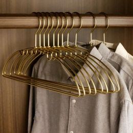 Hangers Racks 10pcs Clothes Hangers Anti-slip Traceless Design Skirt Dress Drying Rack Aluminum Alloy Storage Hanger Wardrobe Coat Organizer 231007