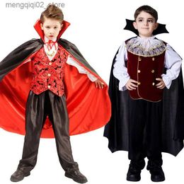 Theme Costume Scary Vampire Dracula Boys Cosplay Come Fantasia Halloween Carnival Party Kids Child Earle Dracula Gothic Vampire Come Q231010