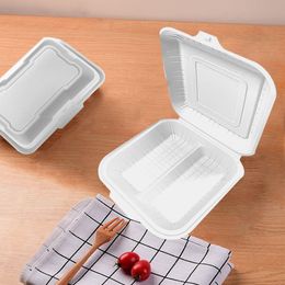 Gör mikrovågsugn eko gångjärn engångsbehållare ta bort lådan återanvändbar bento lunchlåda hot dog box hamburger box ätbar förpackning