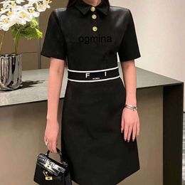 luxury 5A Spring Shirt dress Women Dress Fashion 3D Print Short Sleeve Set Designer dresses American Polo Shirts Lady Polo Long Dresses