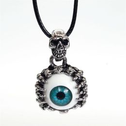 New Demon Evil Eye Necklaces & Pendants Punk Skull Pendant Men Personalised Necklace Vintage Resident Evil Eye Collares272D